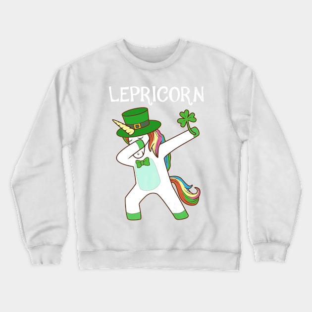 Dabbing Lepricorn Irish Unicorn St Patricks Day Tee Crewneck Sweatshirt by Macy XenomorphQueen